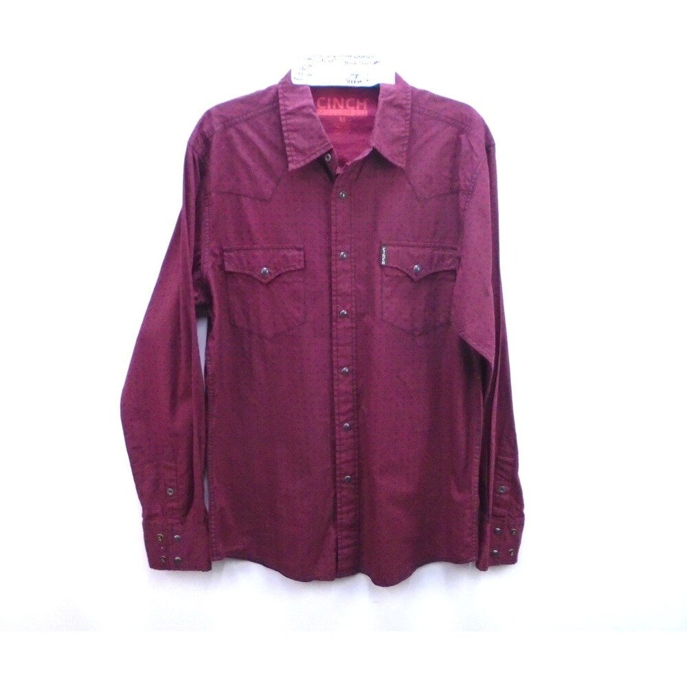 Cinch Western Wear Cowboy Cut Shirt Men Size M long sleeve Black Pearl Snaps